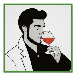 Wijndrinker Glanzend Poster Perfect Poster