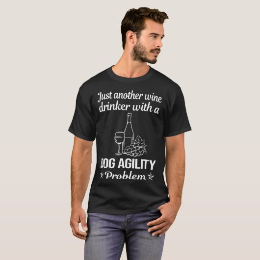 Wijndrinker Hond Agility Training T-shirt (Voorkant volledig)