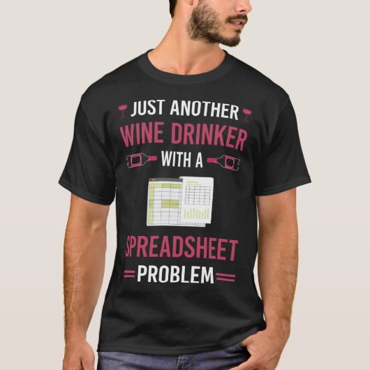 Wijndrinker Spreadsheets T-shirt (Voorkant)