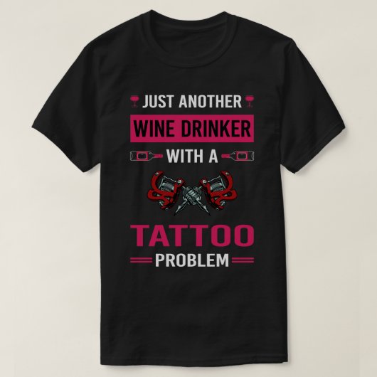 Wijndrinker Tattoo T-shirt (Design voorkant)