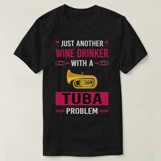 Wijndrinker Tuba T-shirt (Design voorkant)