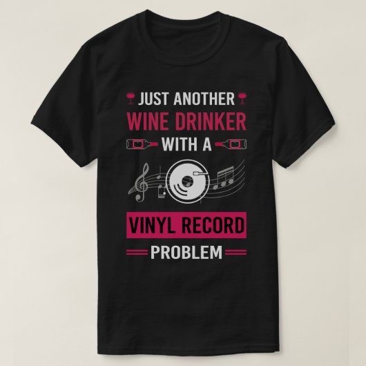 Wijndrinker Vinyl Record Records T-shirt (Design voorkant)