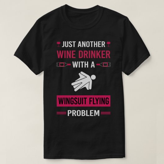 Wijndrinker Wingsuit Flying Wingsuiting T-shirt (Design voorkant)