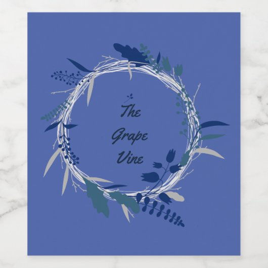 Wijndruiven Aangepaste bloemen Rood Wit Wijn Etiket (Enkel label)