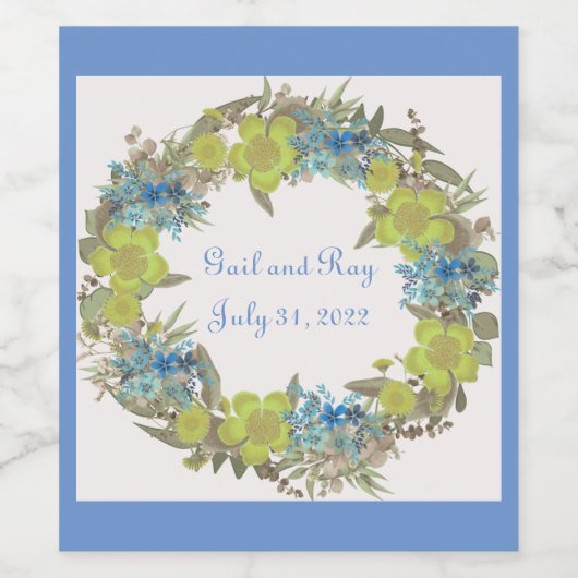 Wijndruiven Aangepaste bloemen Rood Wit Wijn Etiket (Enkel label)