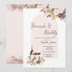 Wijndruiven Boho Bloemen Brunch & Bruiswijn Kaart