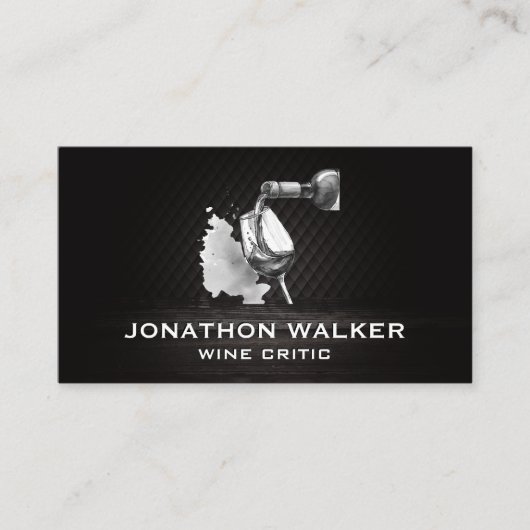 Wijndruiven en een fles wijn visitekaartje (Voorkant)
