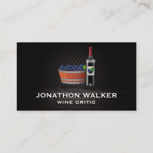 Wijndruiven en een fles wijn visitekaartje