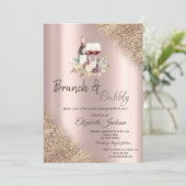 Wijndruiven Glitter Bokeh Brunch & Bubbly Kaart (Staand voorkant)