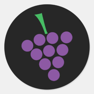 wijndruiven logo, symbool violet ronde sticker
