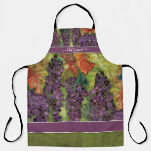 Wijndruiven Waterverf Batik Napa Valley Chef Name Schort