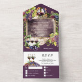  wijnembleem lijst Bourgondische gouddruiven All In One Uitnodiging (Binnen)