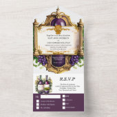  wijnembleem lijst Bourgondische gouddruiven All In One Uitnodiging (Binnen)