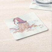 Wijnfee Vierkante Kartonnen Onderzetter (Schuin)