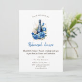 Wijnfles Blue Rozen repetitie diner Kaart (Staand voorkant)