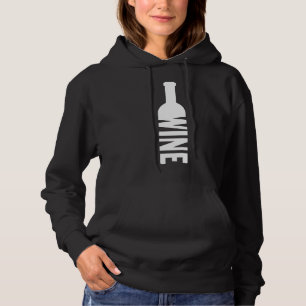 Wijnfles en een glas wijn hoodie