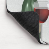 Wijnfles en -glas met prijsopgave muismat (Hoek)