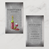 Wijnfles en Glas Vintage Schets Visitekaartje (Voorkant / Achterkant)