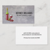 Wijnfles en Glas Visitekaartje (Voorkant / Achterkant)