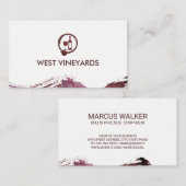 Wijnfles en glas | Vlek Waterverf geborsteld Visitekaartje (Voorkant / Achterkant)