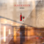 Wijnfles en glas wit raamsticker (Vel 2)