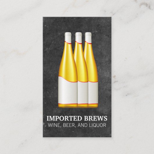 Wijnfles en leisteen visitekaartje (Voorkant)