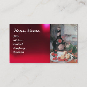WIJNFLES EN VRUCHTEN ,RED WAX SEAL MONOGRAM VISITEKAARTJE