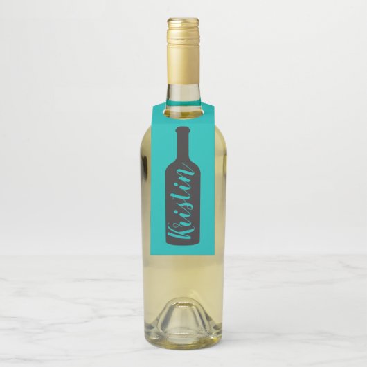 Wijnfles Gift Label hanger label, silhouet (Op fles)