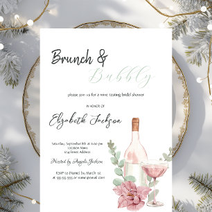 Wijnfles Glas Bloem Brunch & Mousserend  Kaart