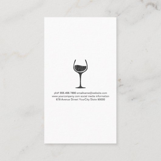 Wijnfles Glas Graphics | Houten achtergrond Visitekaartje (Achterkant)