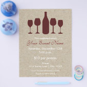 Wijnfles & Glazen Kerst Event Flyer Poster (Enkel)