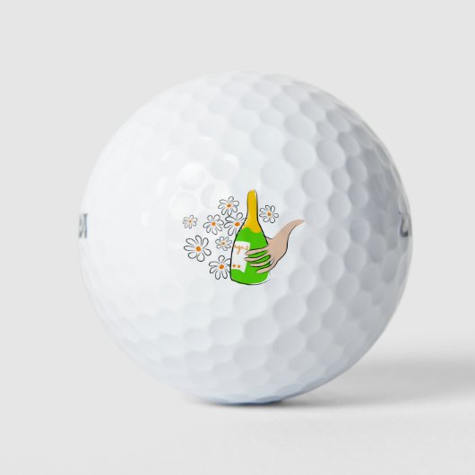 wijnfles golfballen (Voorkant)