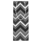 Wijnfles Illustratie - Chevron met Script Wijn Cadeautas (Achterkant)