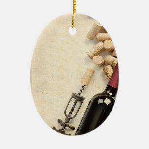 Wijnfles Keramisch Ornament