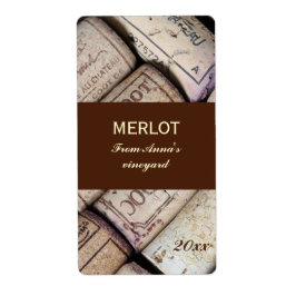 Wijnfles kurken flesetiket etiket