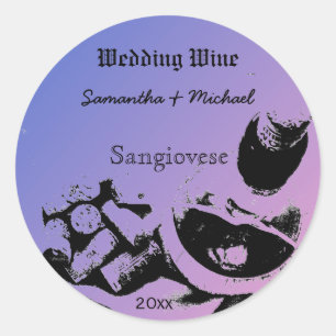 Wijnfles kurken schets Custom Wedding Wine Label