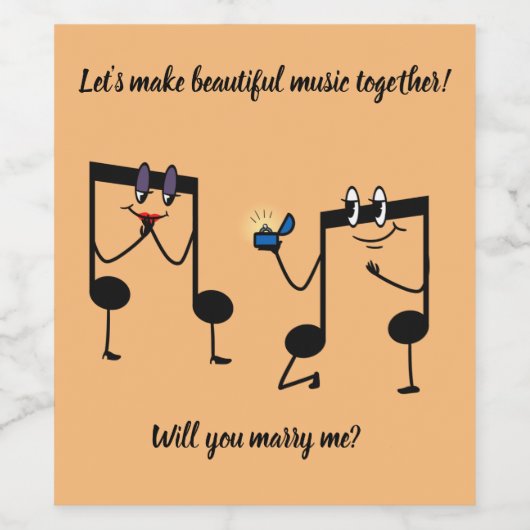 Wijnfles Label - Wil je met me trouwen? Wijn Etiket (Enkel label)