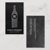 wijnfles | Lei Grijs | Monogram Visitekaartje (Voorkant / Achterkant)