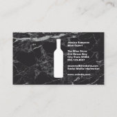 Wijnfles Logo Goud Zwart Marmer Visitekaartje (Achterkant)