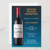 Wijnfles omdat we perfectie hebben kaart (Voorkant / Achterkant)