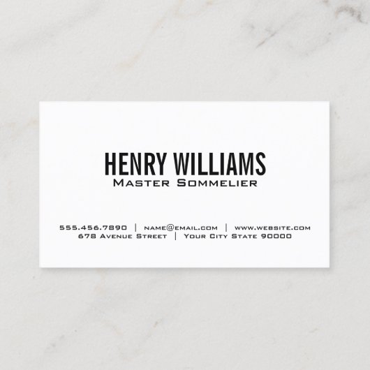 Wijnfles | Paars Blauw Goud Marmer Visitekaartje (Achterkant)