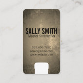 Wijnfles Sepia rustieke achtergrond Visitekaartje (Achterkant)