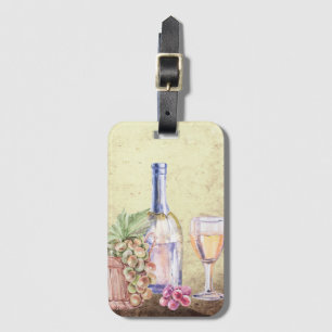 Wijnfles, wijndruiven van wijngaarden Wijnbouw Bagagelabel