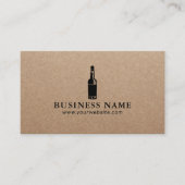  wijnfles Winery Sommelier Rustic Kraft Visitekaartje (Voorkant)