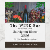 Wijnflesdisplay, wijnbar/wijnmakerij wijn etiket (Enkel label)