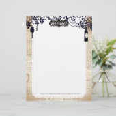 Wijnflesdruiven gourmet food menu letterhead (Staand voorkant)