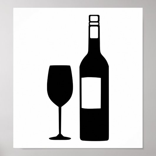 Wijnflesglas Poster (Voorkant)