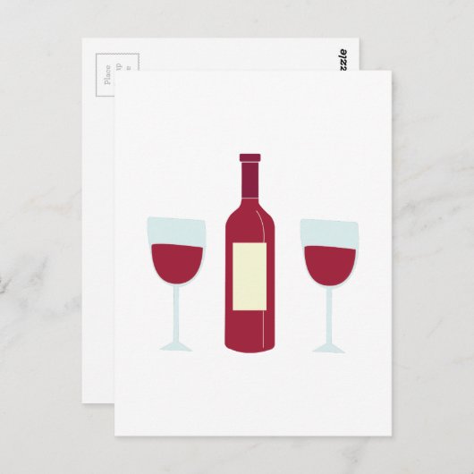 Wijnflesje Briefkaart (Voorkant / Achterkant)