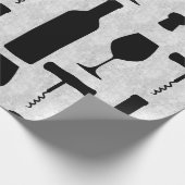 Wijnflesje en glas cadeaupapier (Hoek)