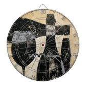 Wijnflesje en glas dartbord (Voorkant)